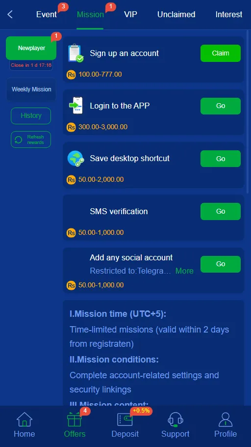 mission you can do on wc 777 app to maximize your earnings